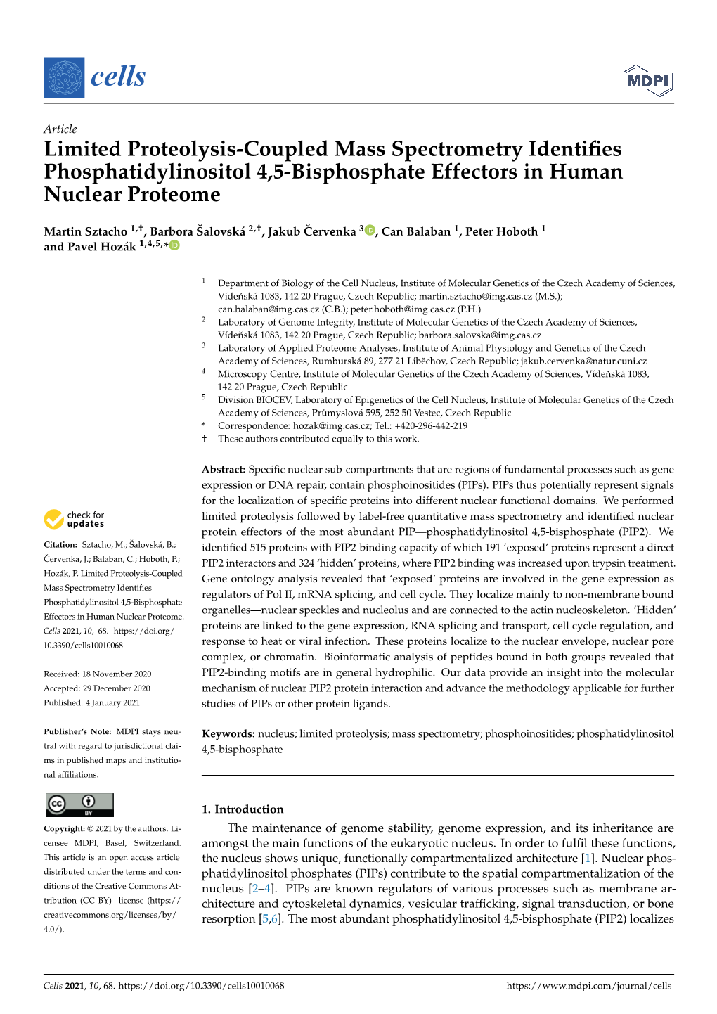 Limited Proteolysis-Coupled Mass Spectrometry Identifies Phosphatidylinositol 4,5-Bisphosphate Effectors in Human Nuclear Proteo