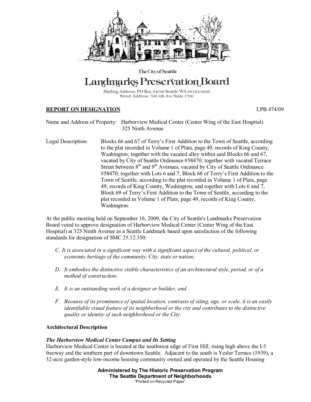 Harborview-Designation.Pdf