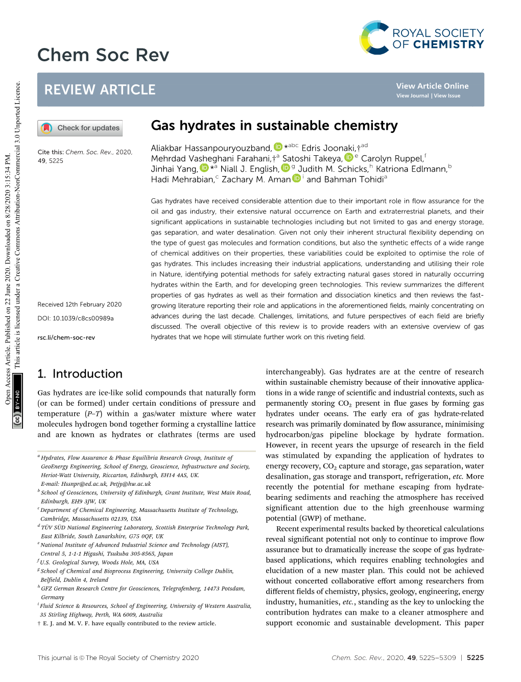 Gas Hydrates in Sustainable Chemistry