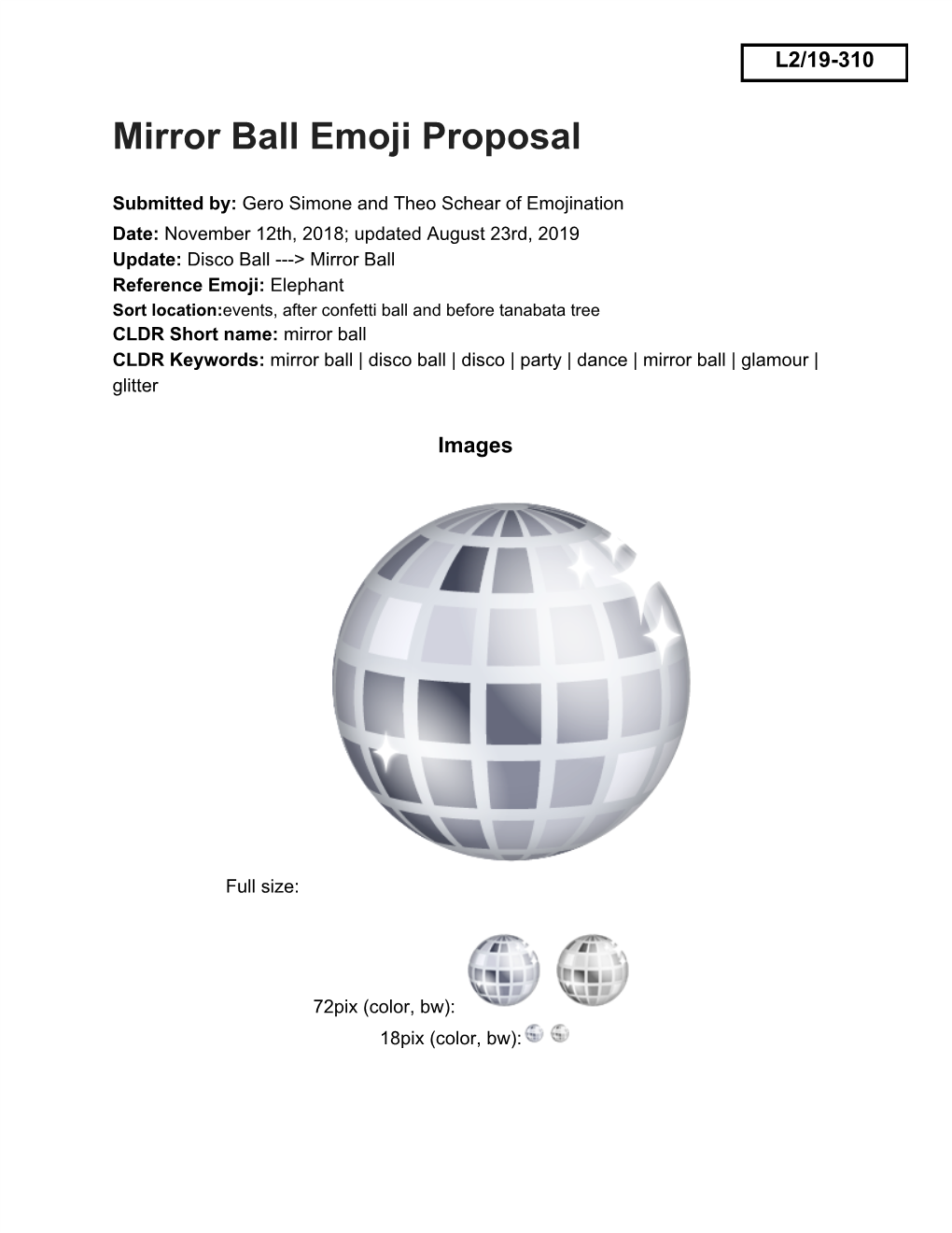Mirror Ball Emoji Proposal
