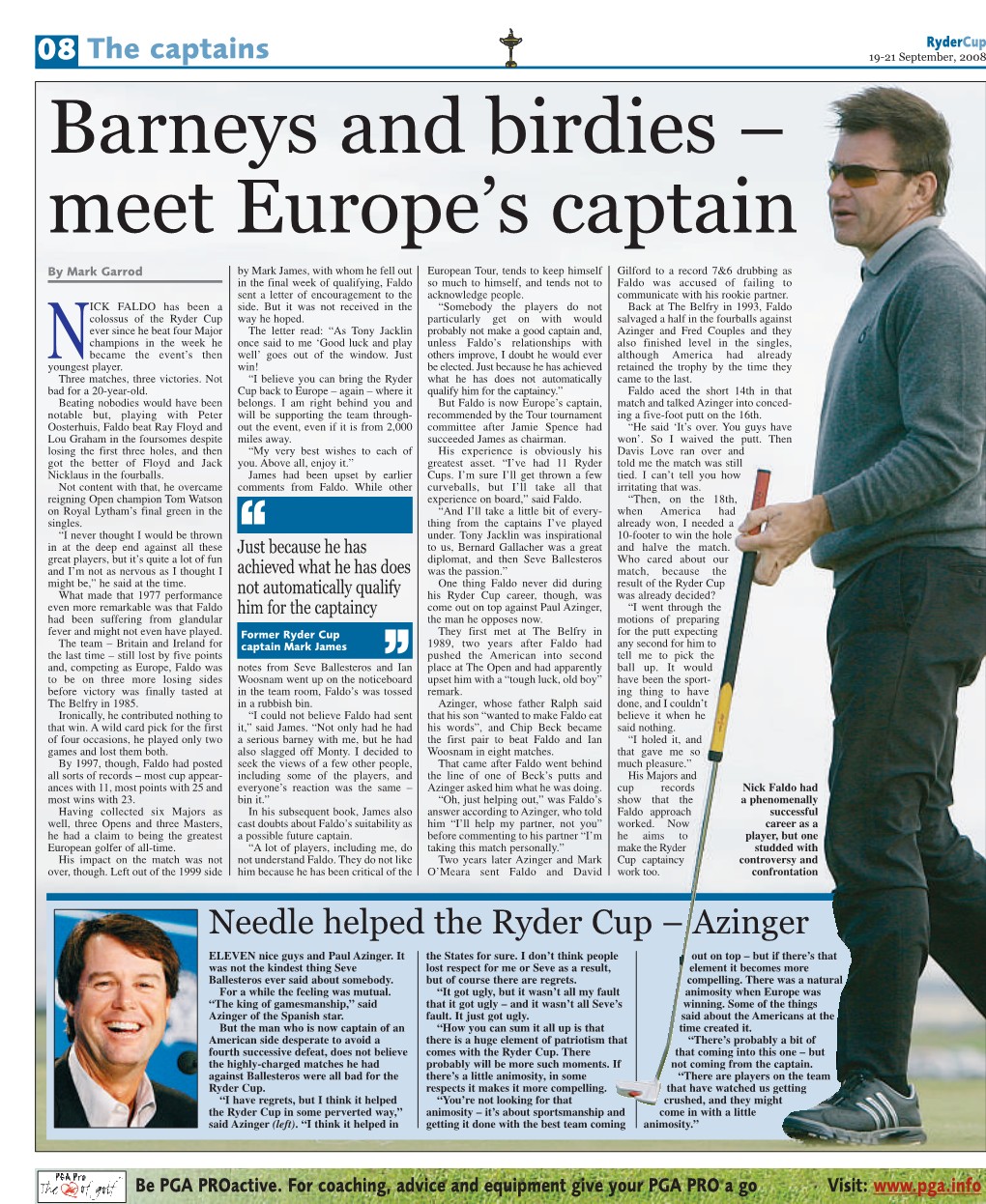 Barneys and Birdies – Meet Europe’S Captain