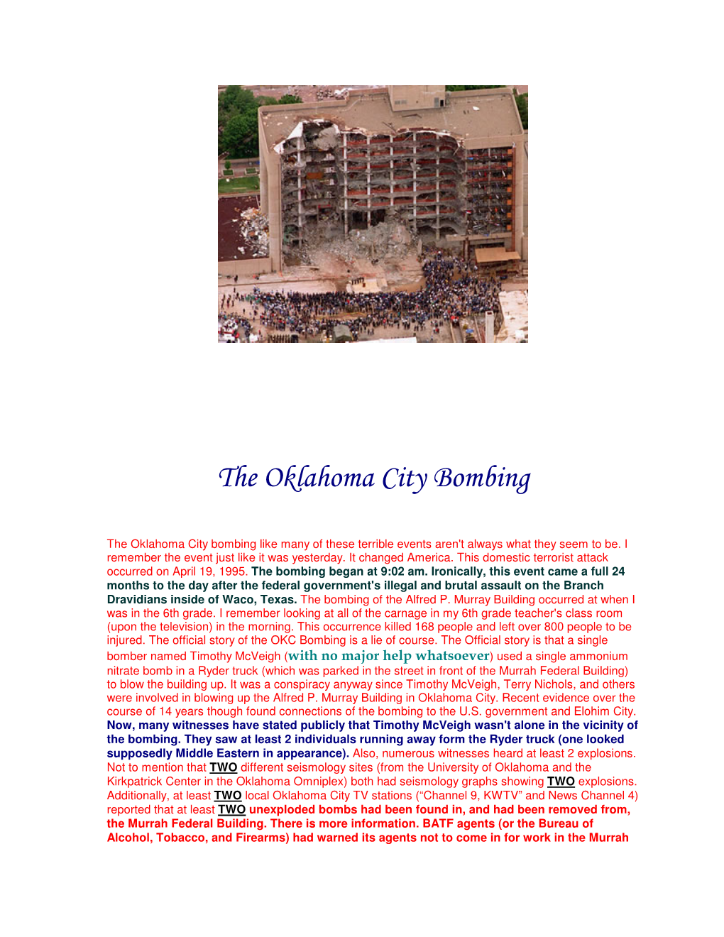 The Oklahoma City Bombing