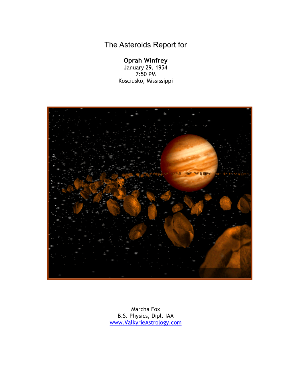 The Asteroids Report For