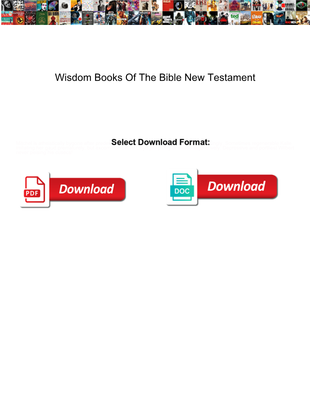 Wisdom Books of the Bible New Testament