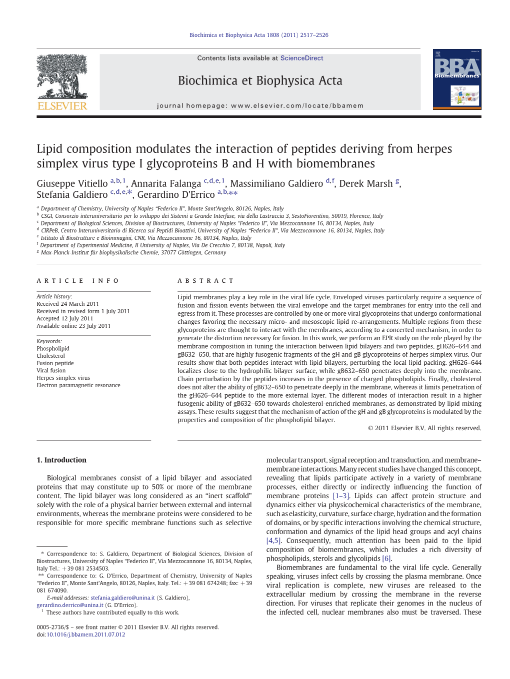 Biochimica Et Biophysica Acta 1808 (2011) 2517–2526