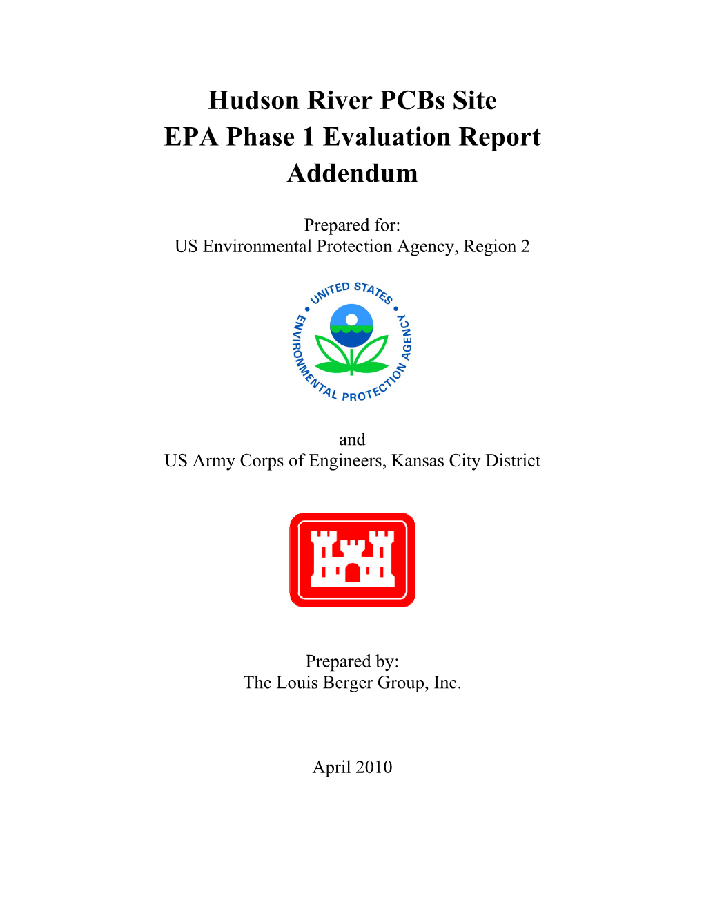 Hudson River Pcbs Site EPA Phase 1 Evaluation Report Addendum