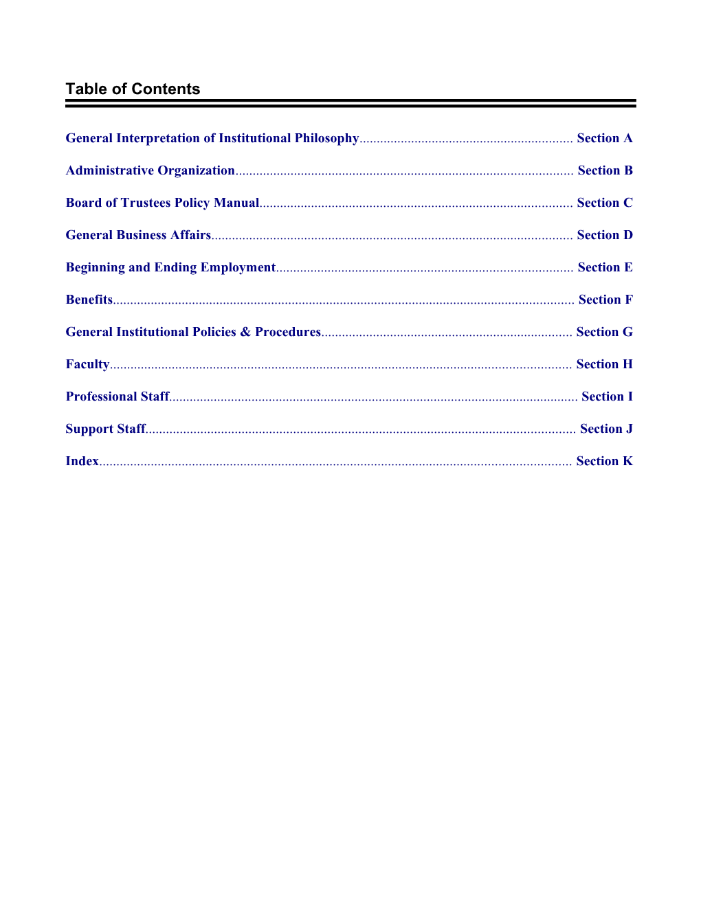 Table of Contents