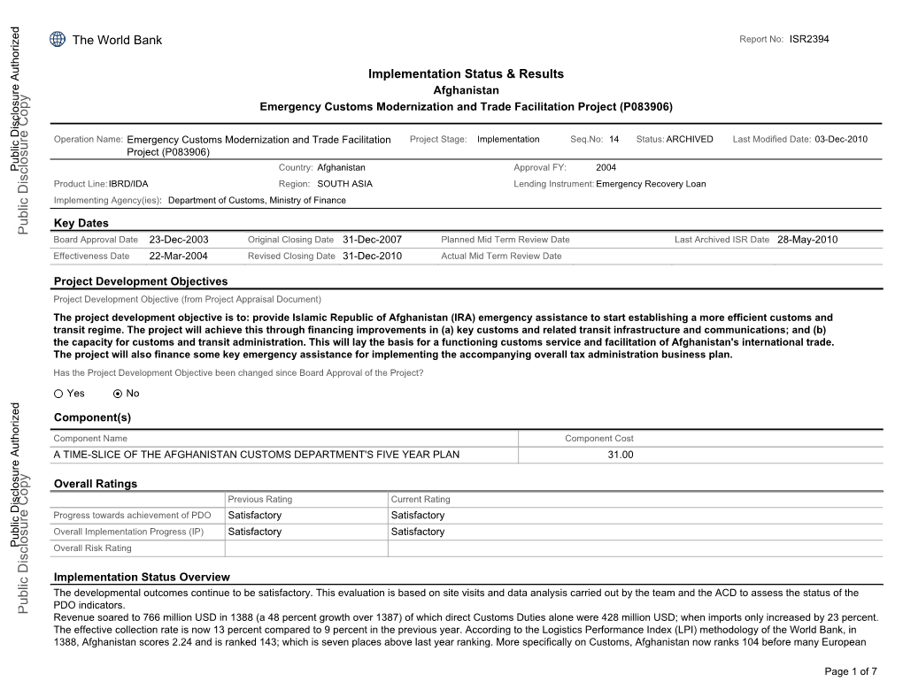 Implementation Status & Results