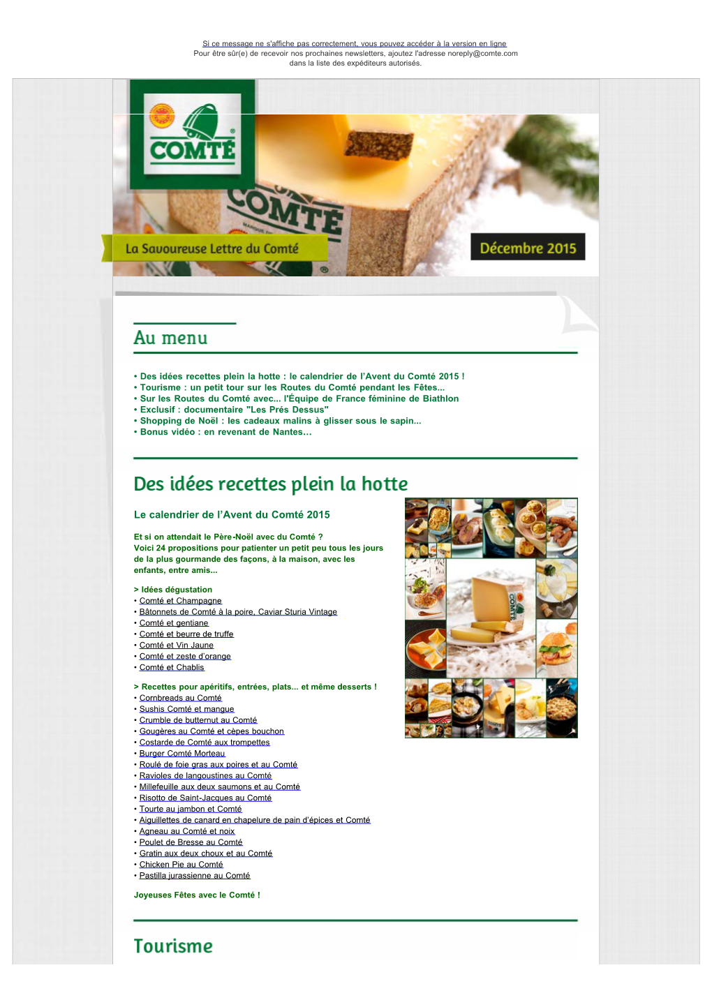 Le Calendrier De L'avent Du Comté 2015