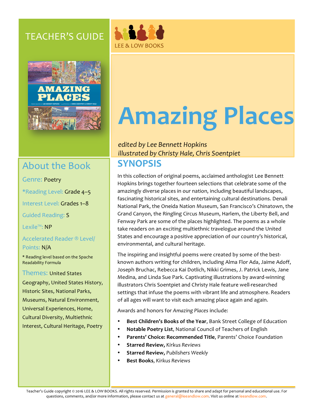 Teacher's Guide Amazing Places 2016