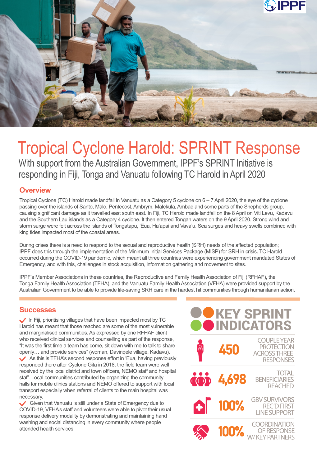 Tropical Cyclone Harold: SPRINT Response