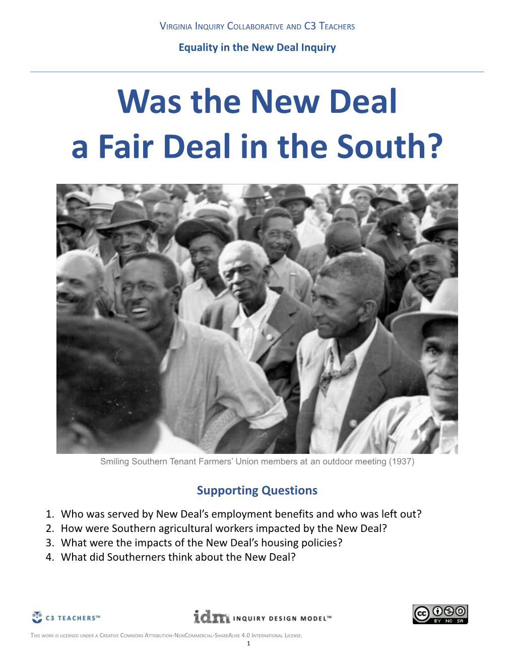 Was the New Deal a Fair Deal in the South?