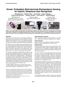 Zensei: Embedded, Multi-Electrode Bioimpedance Sensing for Implicit, Ubiquitous User Recognition