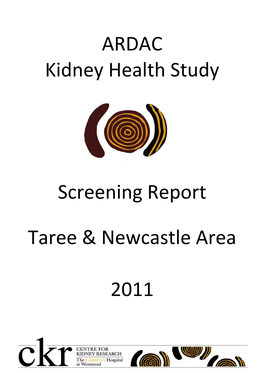 ARDAC Kidney Health Study Screening Report Taree