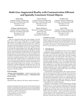 Multi-User Augmented Reality with Communication Efficient and Spatially Consistent Virtual Objects