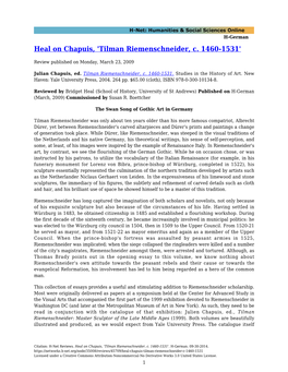 Heal on Chapuis, 'Tilman Riemenschneider, C. 1460-1531'