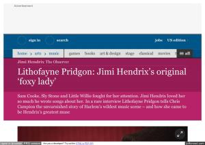 Lithofayne Pridgon: Jimi Hendrix's Original 'Foxy Lady' | Music | the Guardian