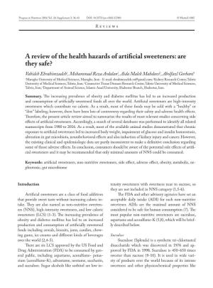 A Review of the Health Hazards of Artificial Sweeteners
