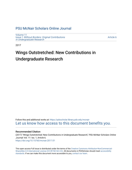 New Contributions in Undergraduate Research