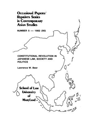 Constitutional Revolution in Japanese Law, Society and Politics*