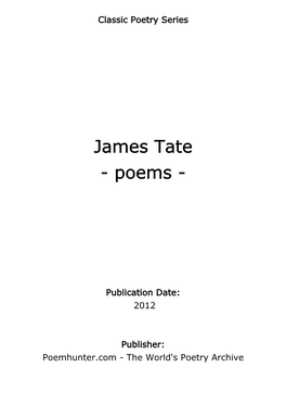 James Tate - Poems