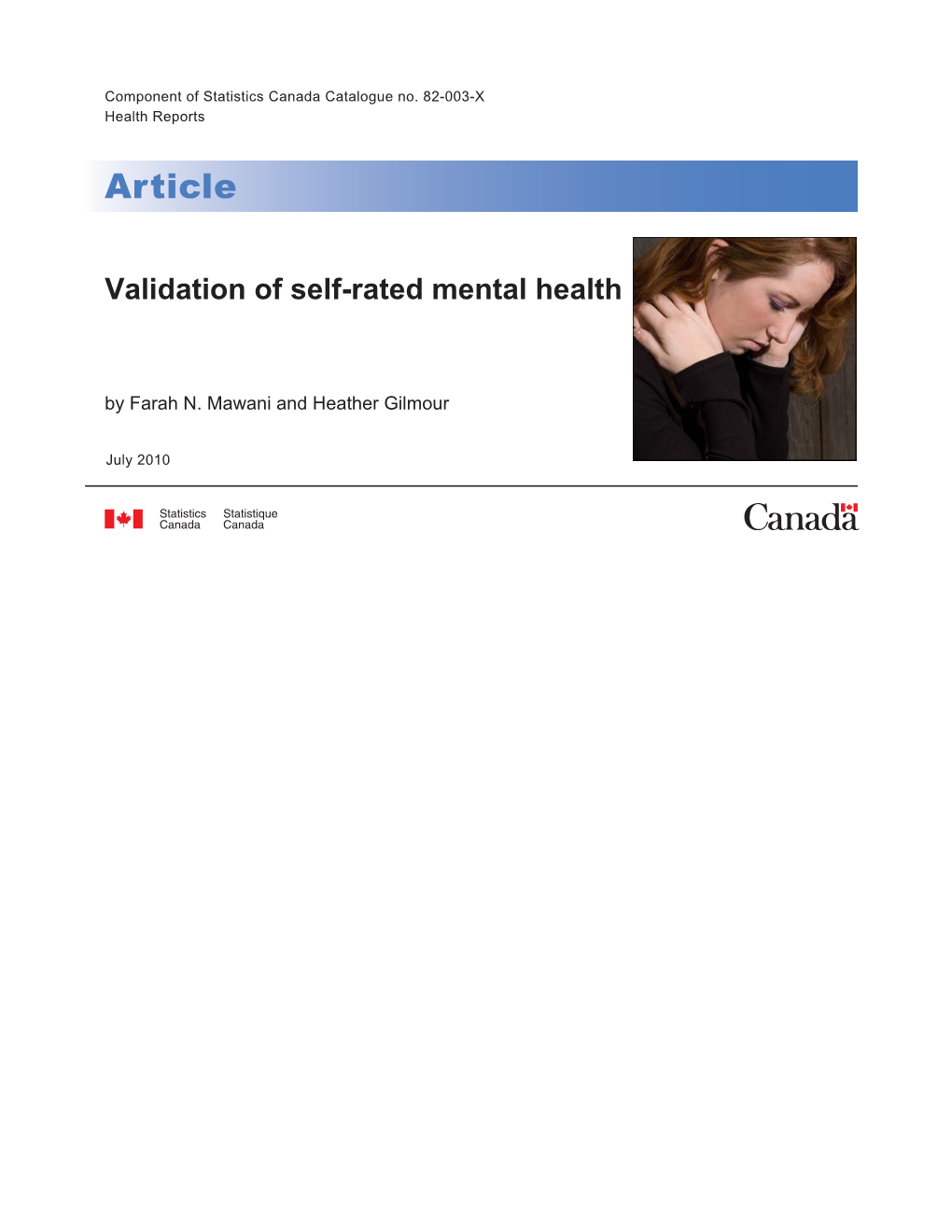 Validation of Self-Rated Mental Health