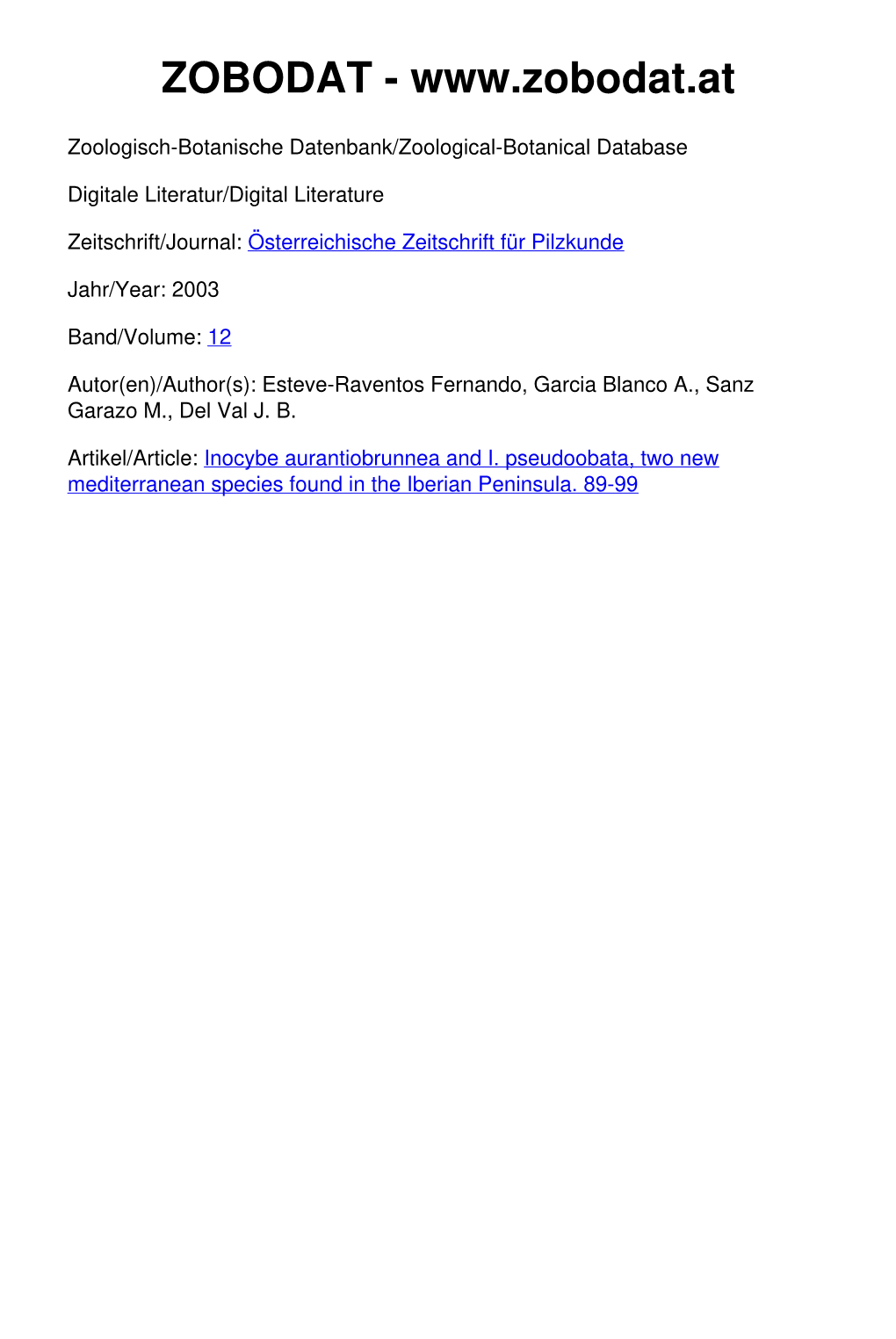 Inocybe Aurantiobrunnea and /. Pseudoorbaia, Two New Mediterranean Species Found in the Iberian Peninsula