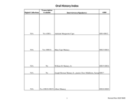 Oral History Index