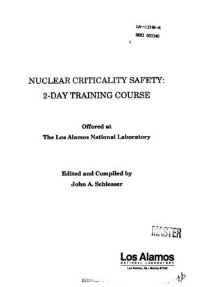 24)Ay Nuclear Criticality Safety Course
