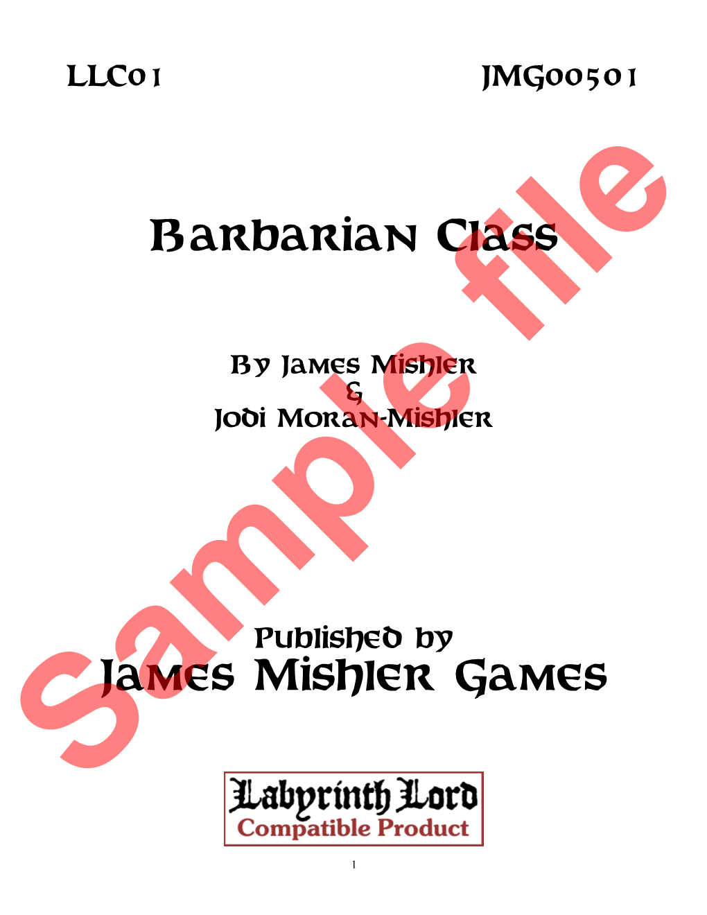 Barbarian Class
