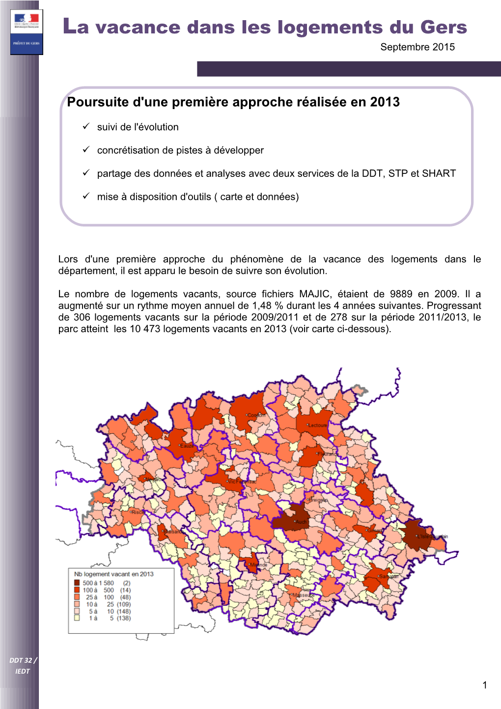 La Vacance Des Logements Dans Le Département, Il Est Apparu Le Besoin De Suivre Son Évolution