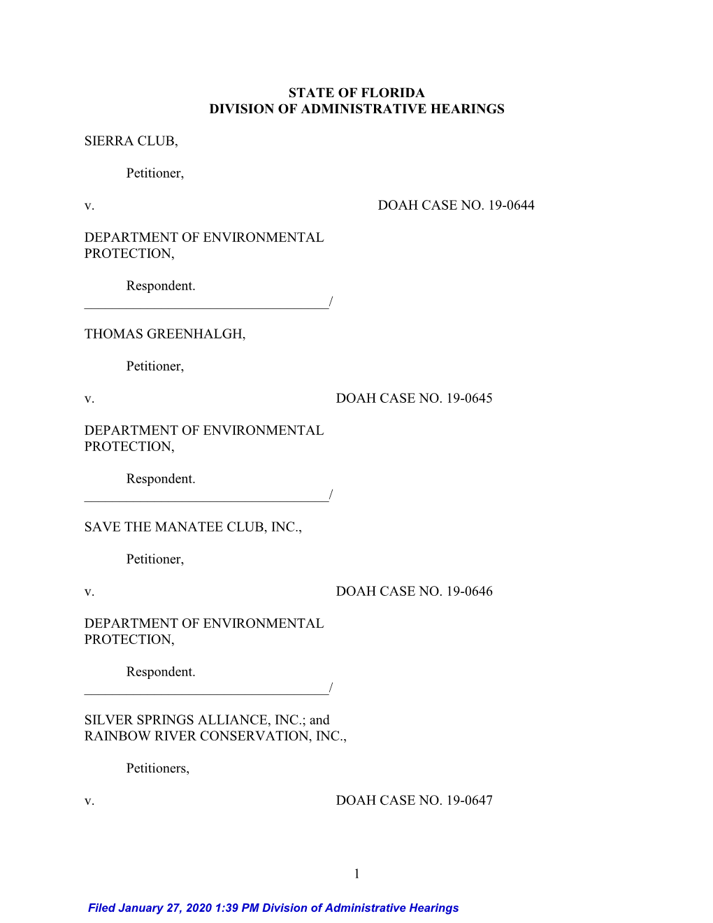 BMAP Proposed Recommended Order. Jan 2020