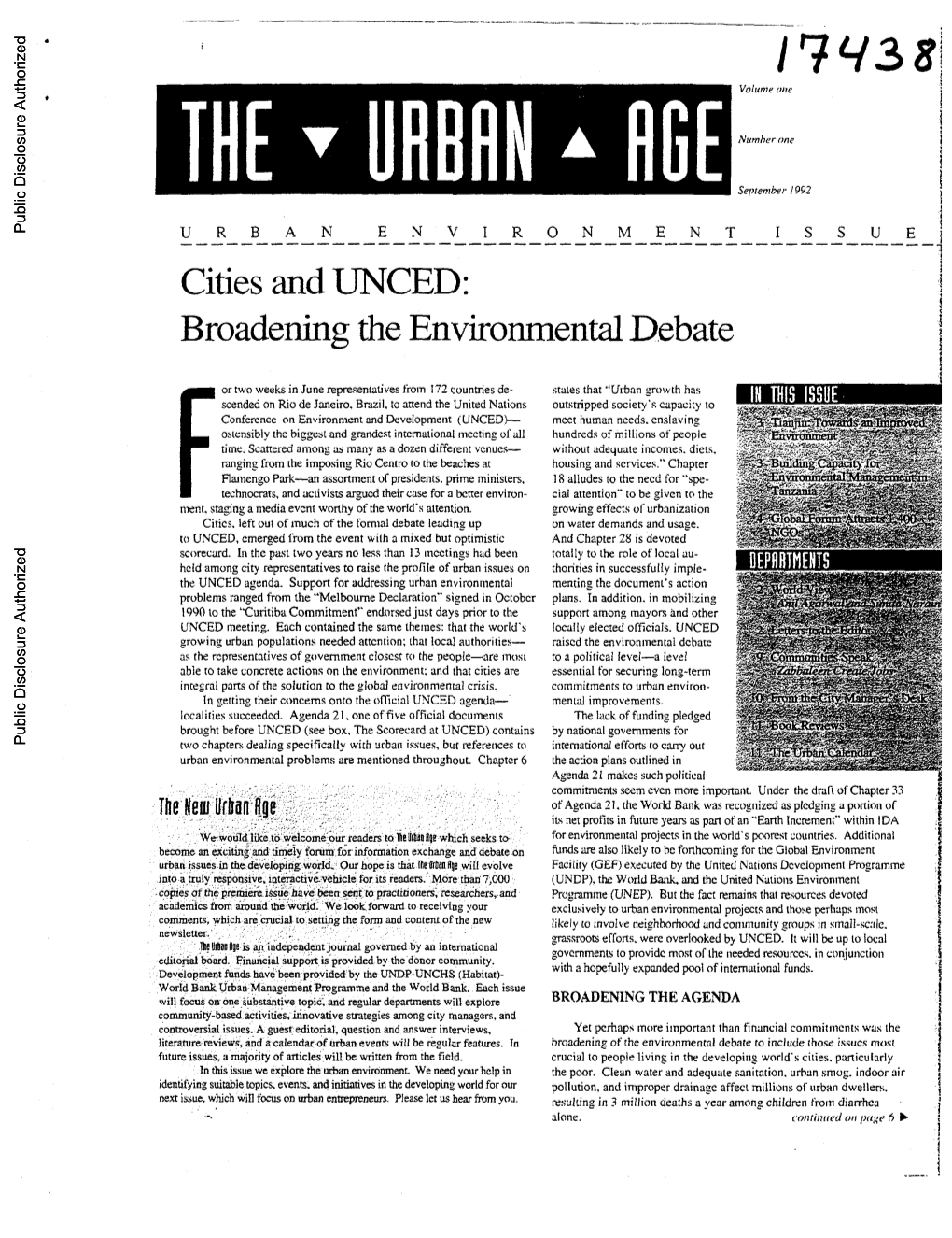 UNCED: Broadeningthe Environmental Debate