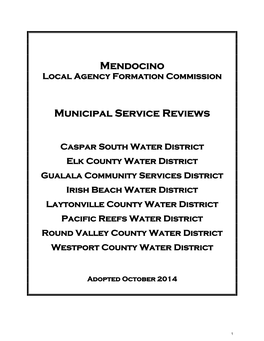 Water and Wastewater Districts MSR, 2014