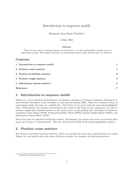 Introduction to Sequence Motifs
