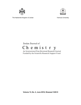 Chemistry an International Peer-Reviewed Research Journal Funded by the Scientific Research Support Fund