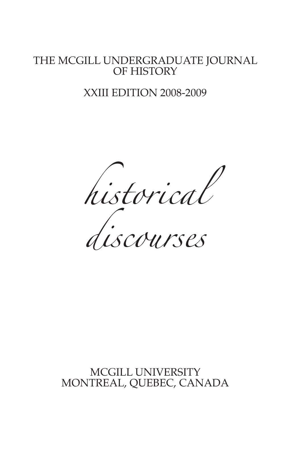 Historical Discourses