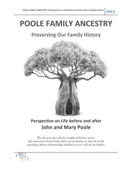 POOLE FAMILY ANCESTRY: Perspective on Life Before and After John and Mary Poole 2013