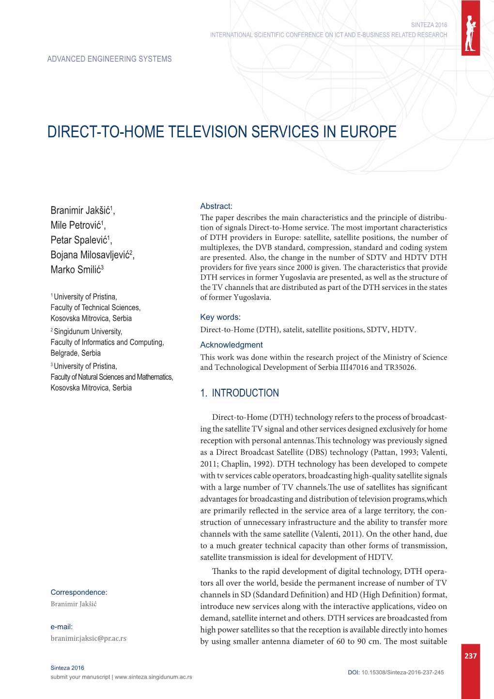 Direct-To-Home Tеlevision Services in Europe