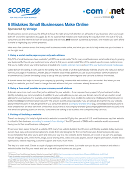 5 Mistakes Small Businesses Make Online Sponsored by Verisign Small Business Owners Are Busy