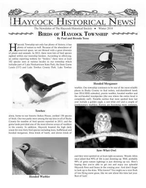 Birds of Haycock Township by Paul and Brenda Teese