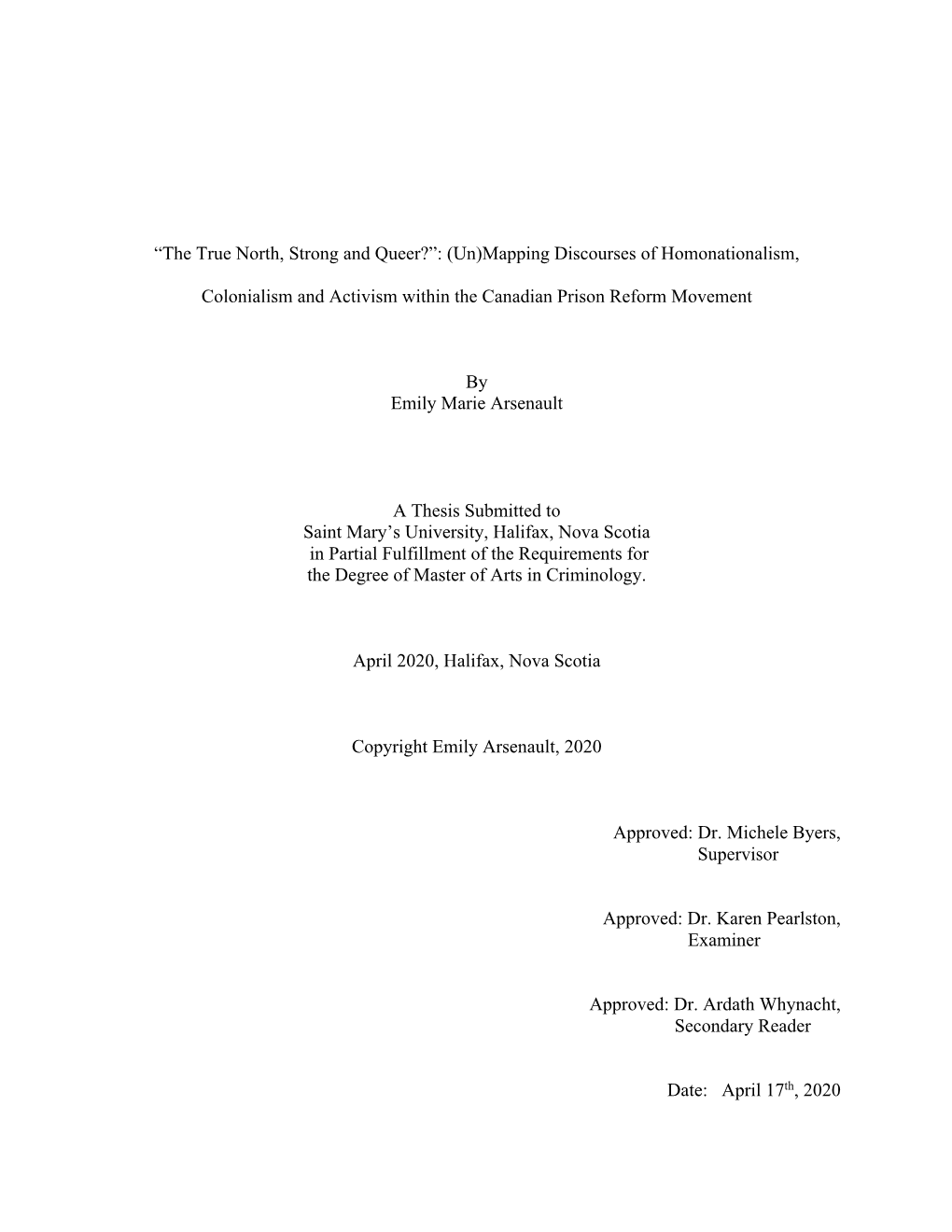 The True North, Strong and Queer?”: (Un)Mapping Discourses of Homonationalism