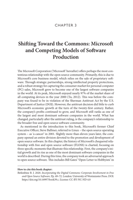 Shifting Toward the Commons : Microsoft and Competing Models Of