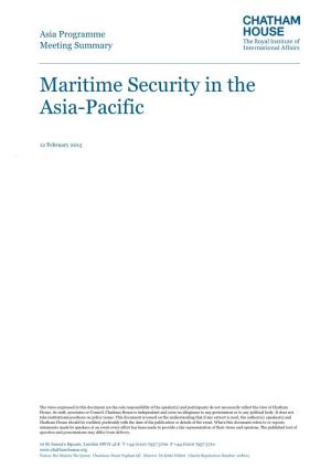 Maritime Security in the Asia-Pacific