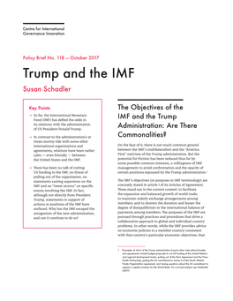 Trump and the IMF Susan Schadler