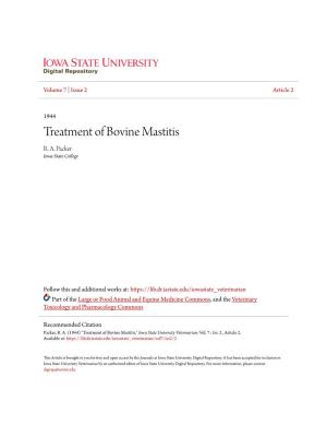 Treatment of Bovine Mastitis R