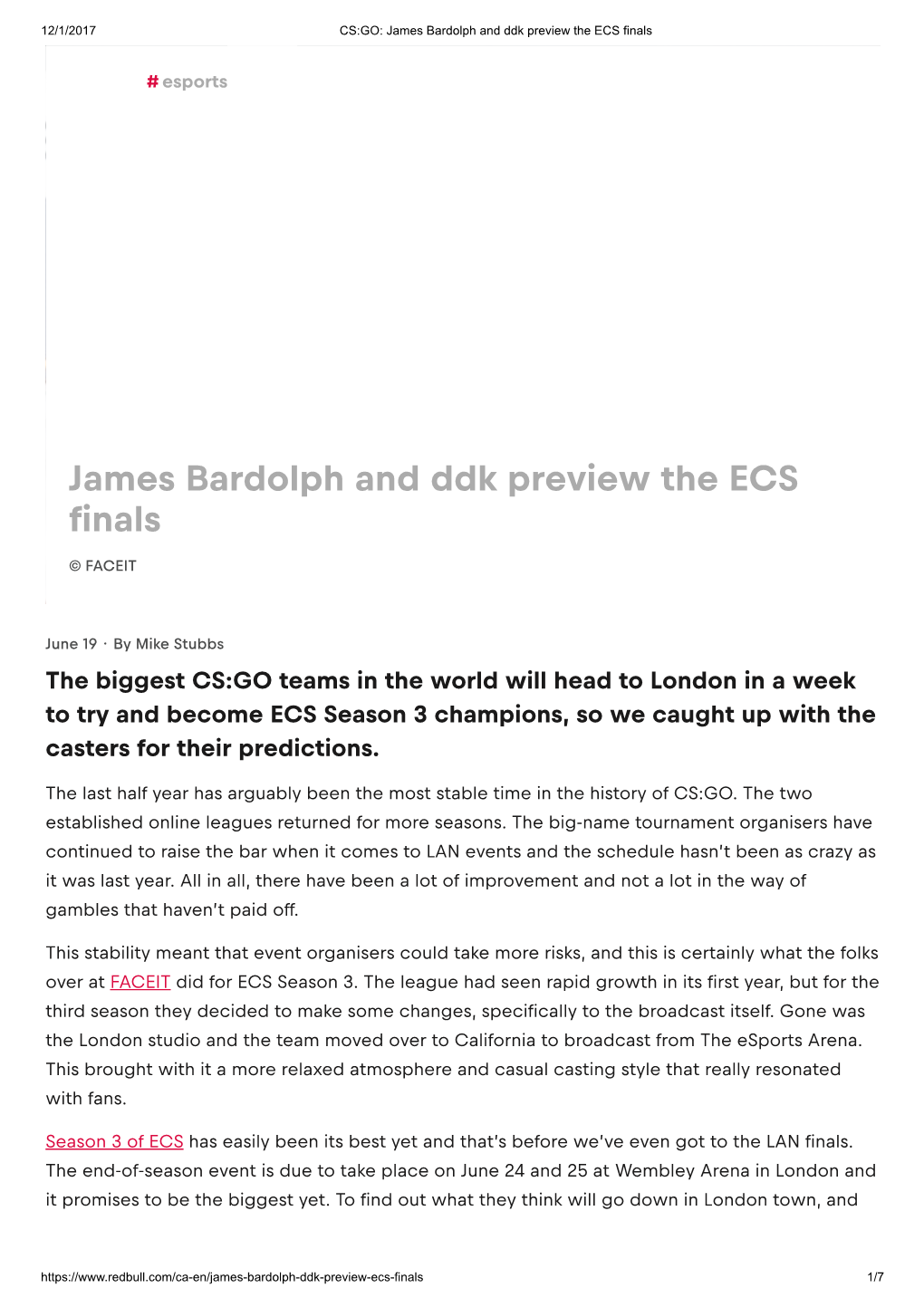 James Bardolph and Ddk Preview the ECS Finals