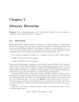 Chapter 5 Memory Hierarchy