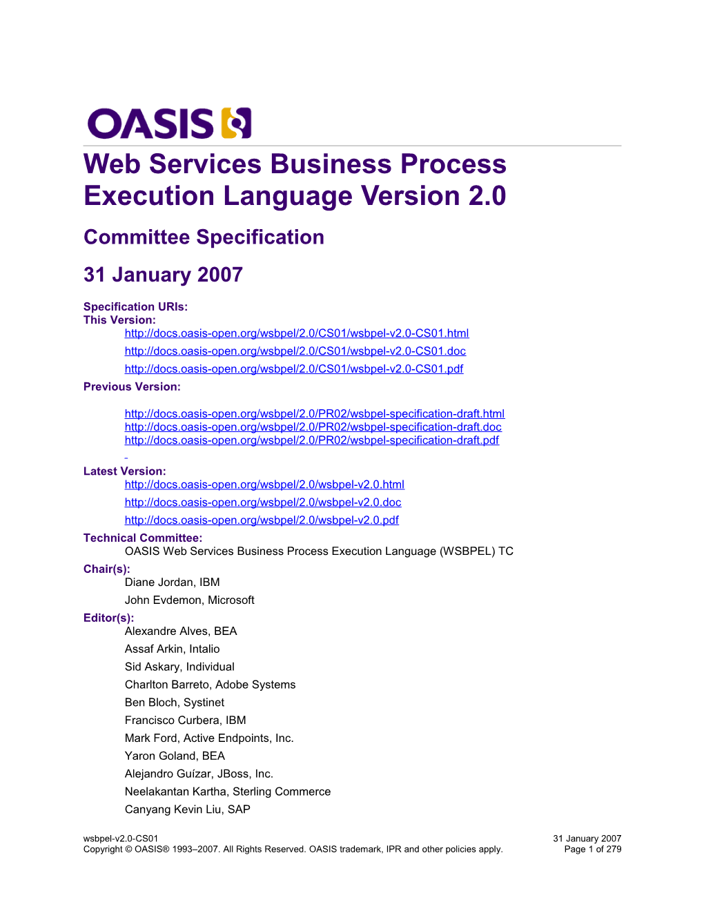 Web Services Business Process Execution Language