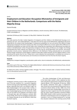 Employment and Education–Occupation Mismatches of Immigrants and Their Children in the Netherlands: Comparisons with the Native Majority Group